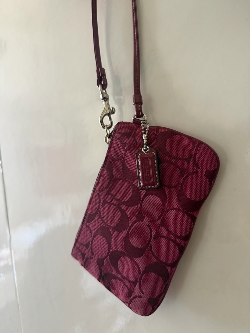 Y2K Coach Burgundy Wristlet Burgundy